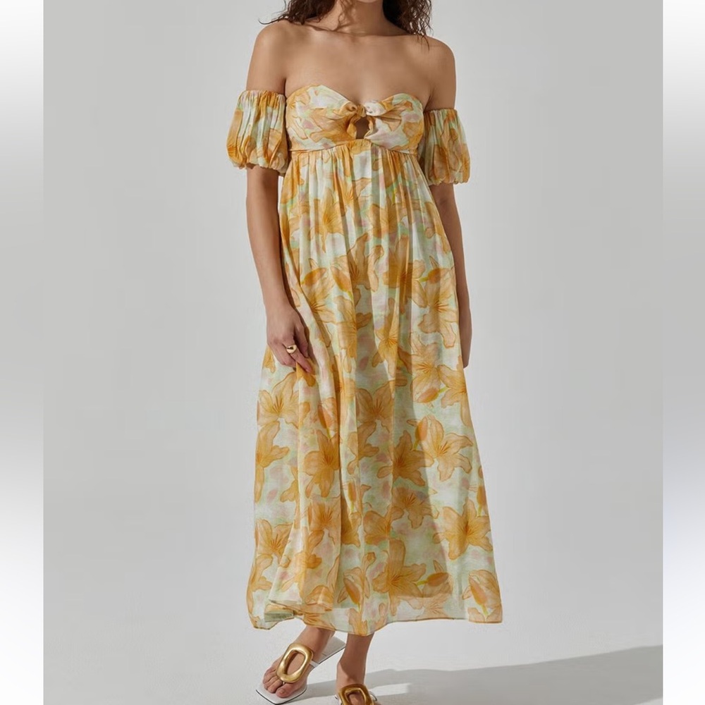 ASTR Floral Off-Shoulder Maxi Dress - Picture 2 of 6